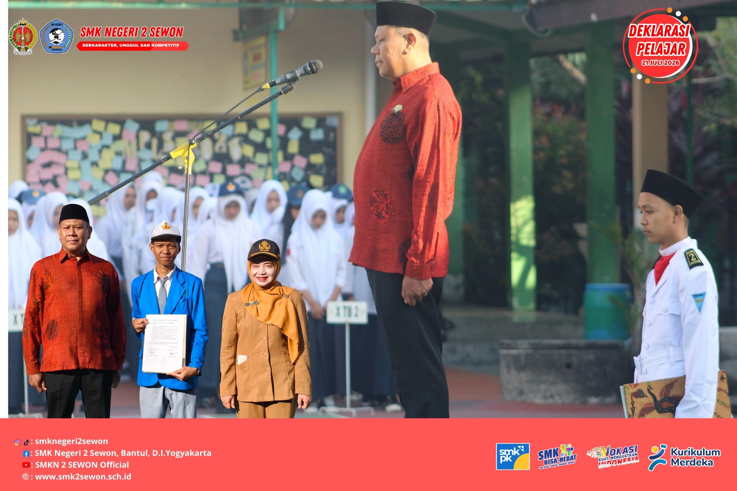 Upacara Bendera Hari Senin dan Deklarasi Pelajar Jogja Santun dan Cinta Damai