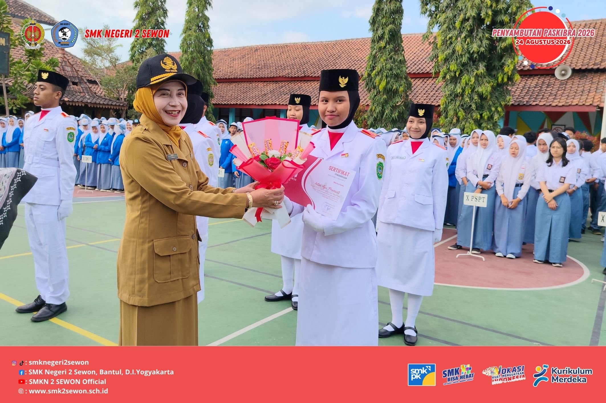 Apel Penyambutan Paskibra 2026 dan Partisipasi Murid SMK Negeri 2 Sewon dalam Paskibra Kapanewon Sewon